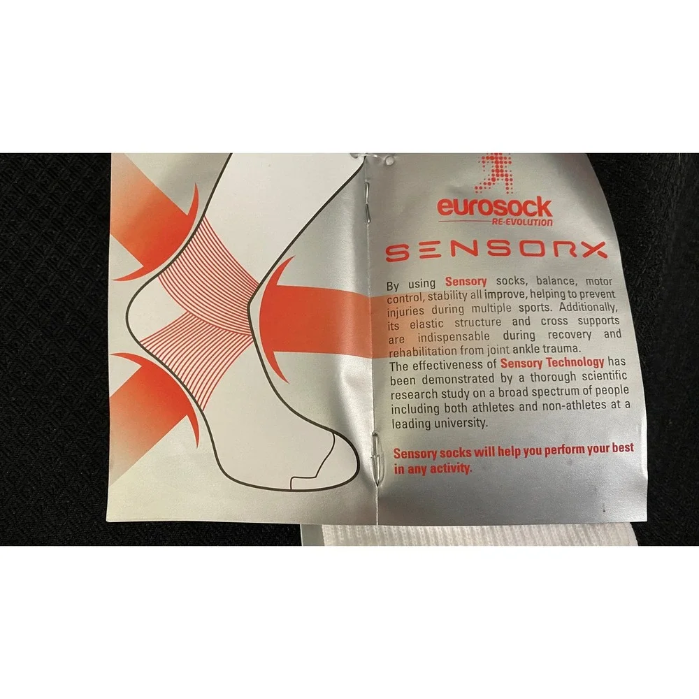 Eurosock Sensory Crew White Cloudy Compression Socks Size M Made in Italy NWT